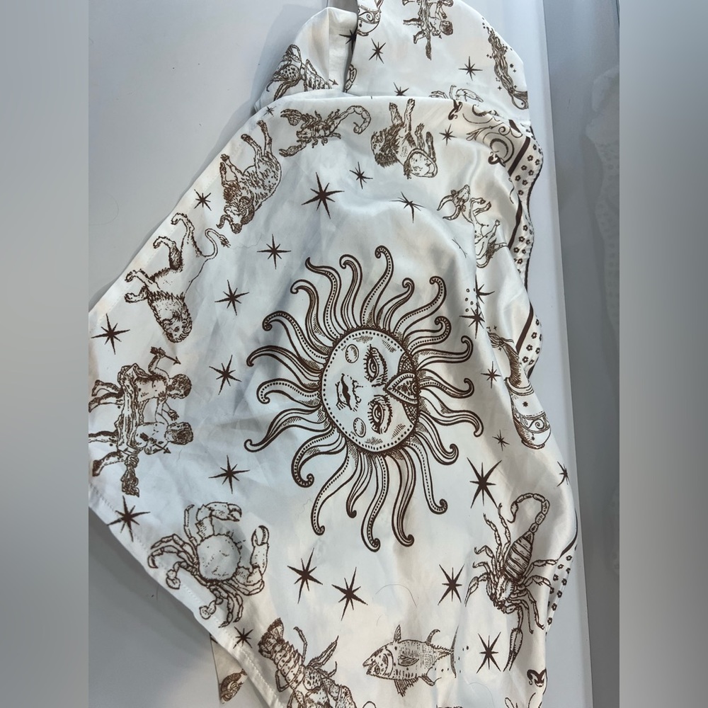 Simple Sun Satin Bandeau Tie Top.